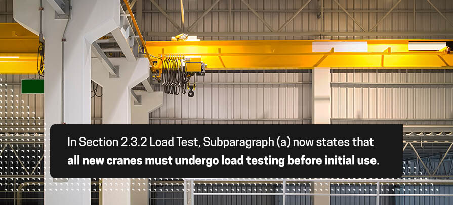 all new cranes must undergo load testing before initial use