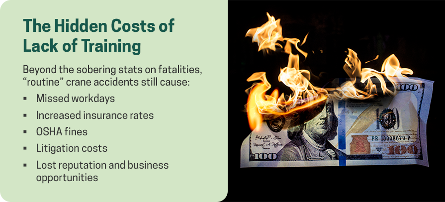 The hidden costs of lack of crane safety training.