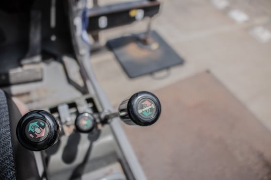 Pictured: controllers to a swing cab crane