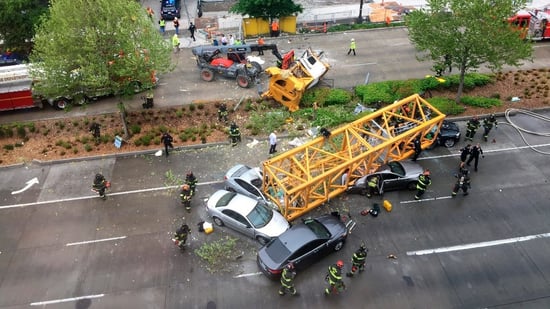 Pictured:  the Seattle tower crane collapse that was partially caused by an employee that was not properly trained